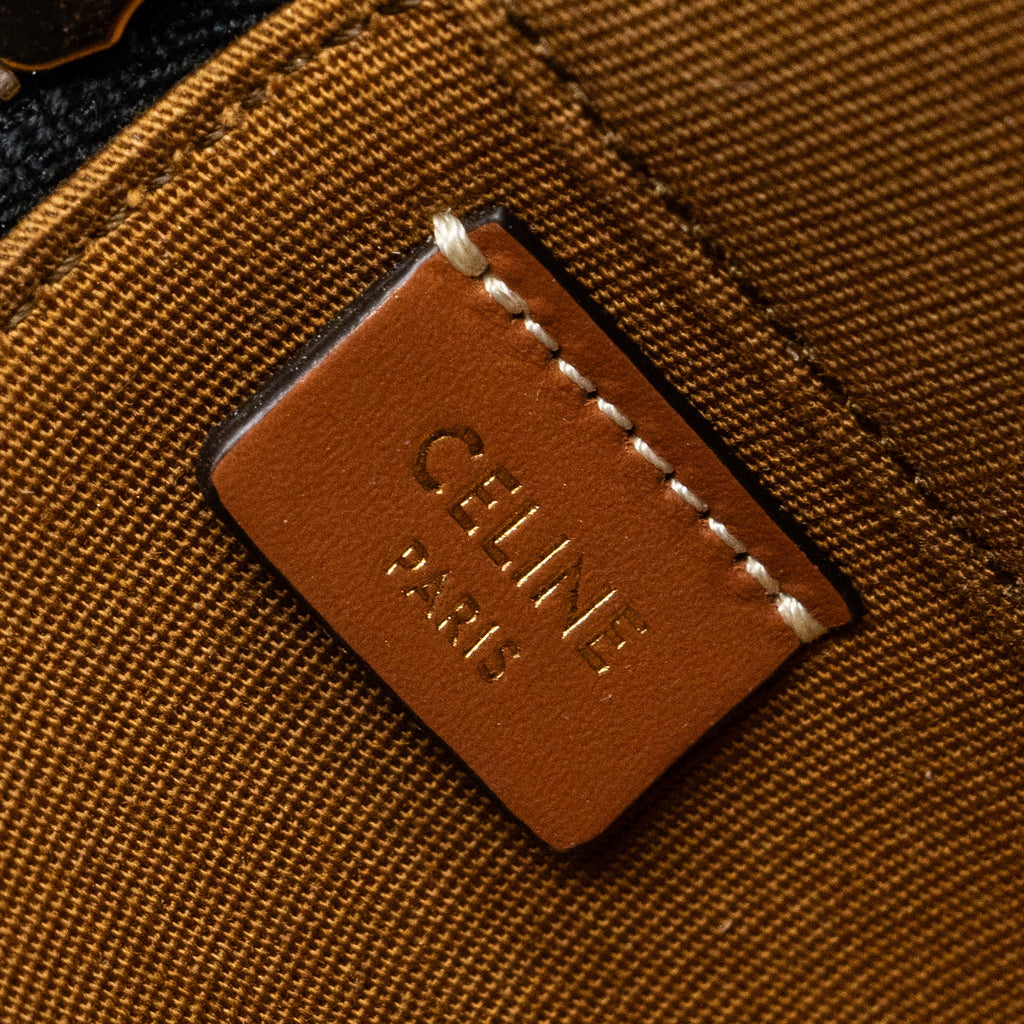 CELINE MINI VANITY CASE TRIOMPHE CANVAS/CALFSKIN TAN GHW