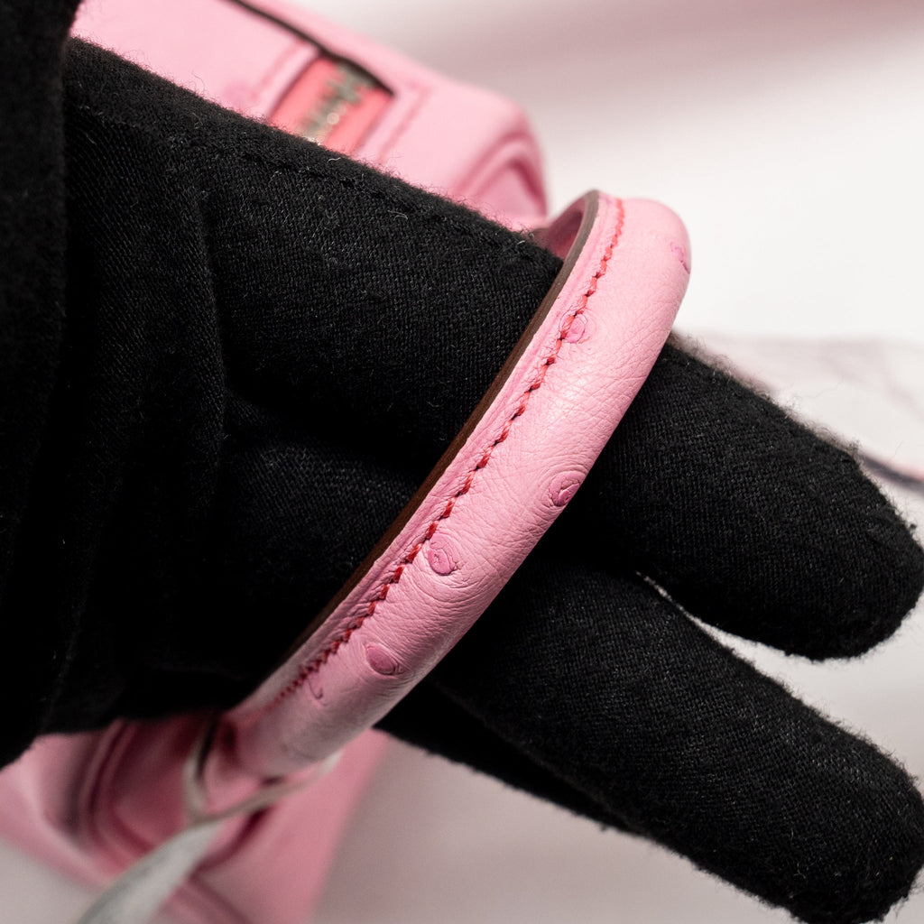 HERMES MINI LINDY OSTRICH ROSE BUBBLEGUM SHW