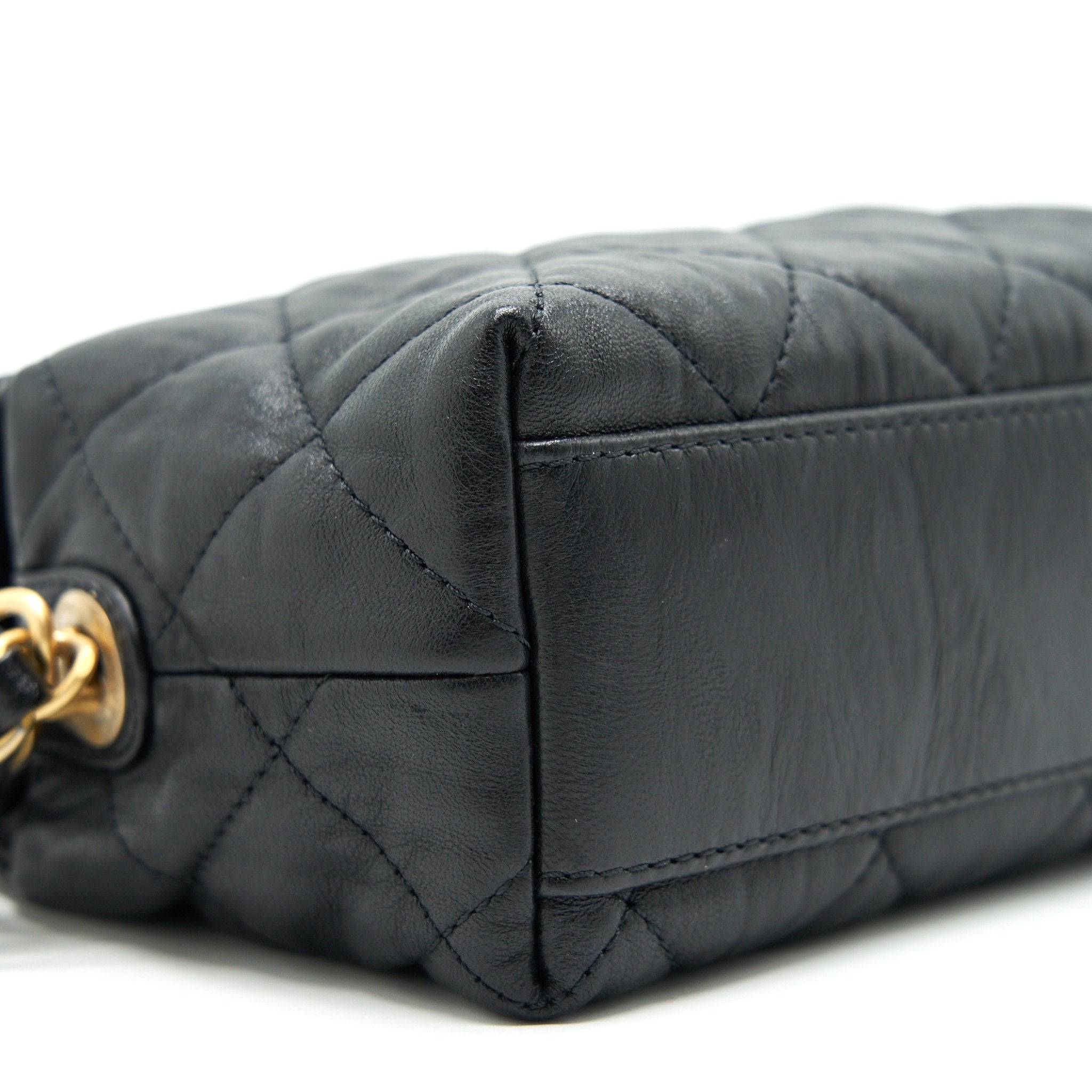 CHANEL SMALL CC WRAPPED STRAP BAG CRUMPLED LAMBSKIN