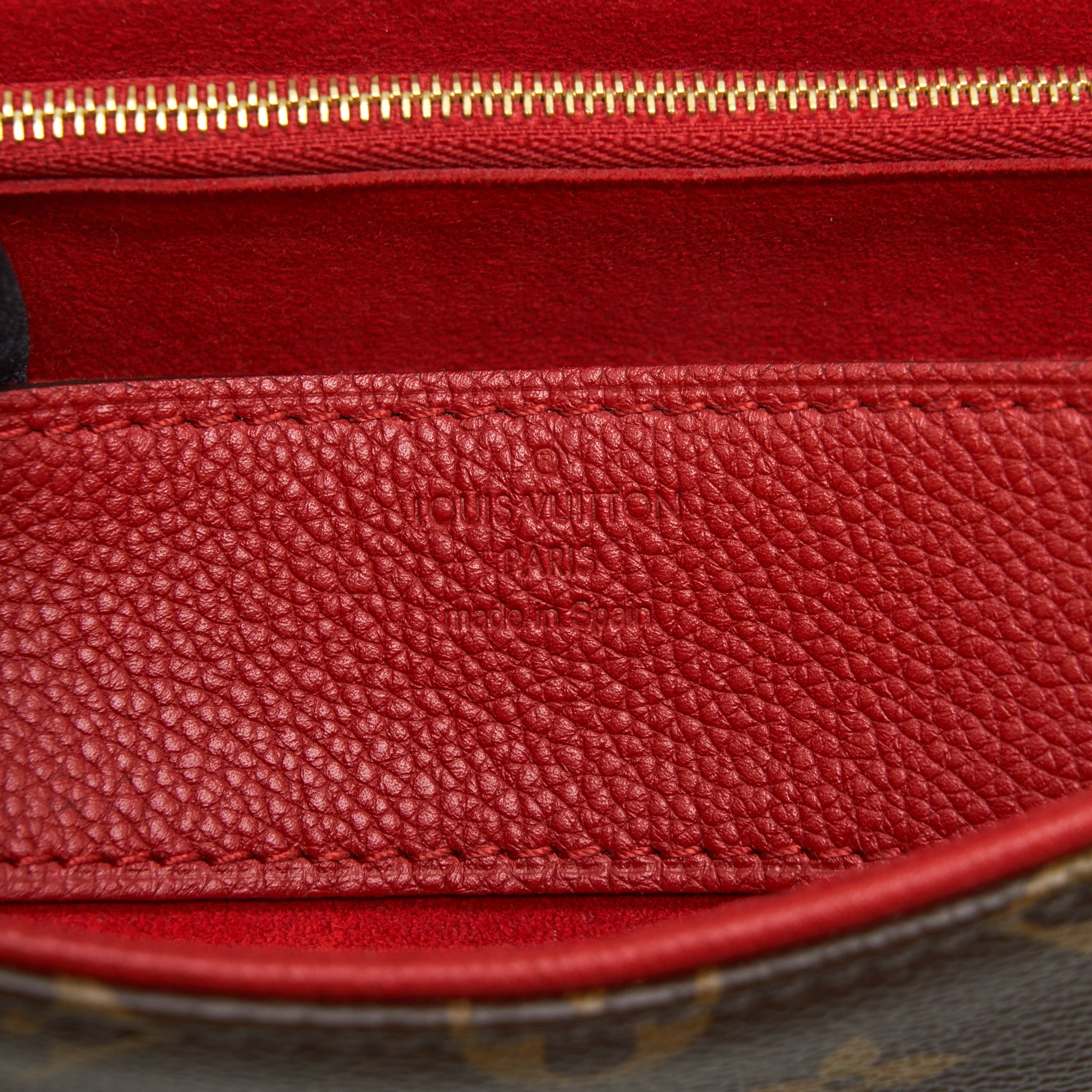 LOUIS VUITTON PALLAS CHAIN BAG CERISE MONOGRAM CANVAS/LEATHER GHW