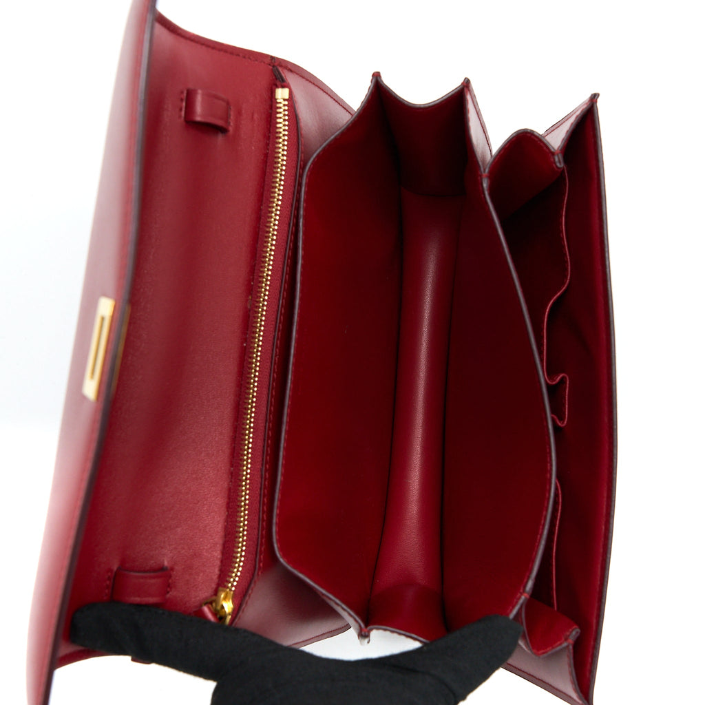 CELINE MEDIUM CLASSIC BOX CALFSKIN RED GHW