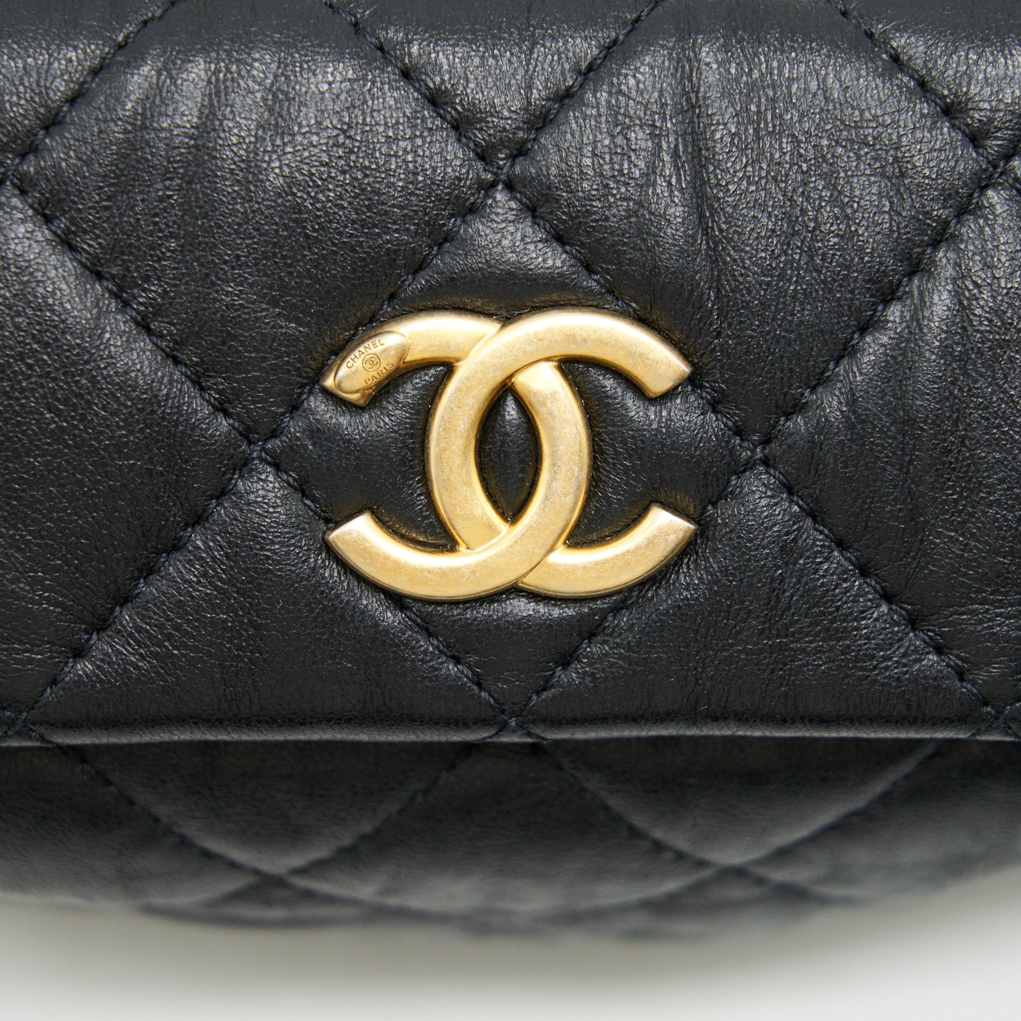 CHANEL SMALL CC WRAPPED STRAP BAG CRUMPLED LAMBSKIN