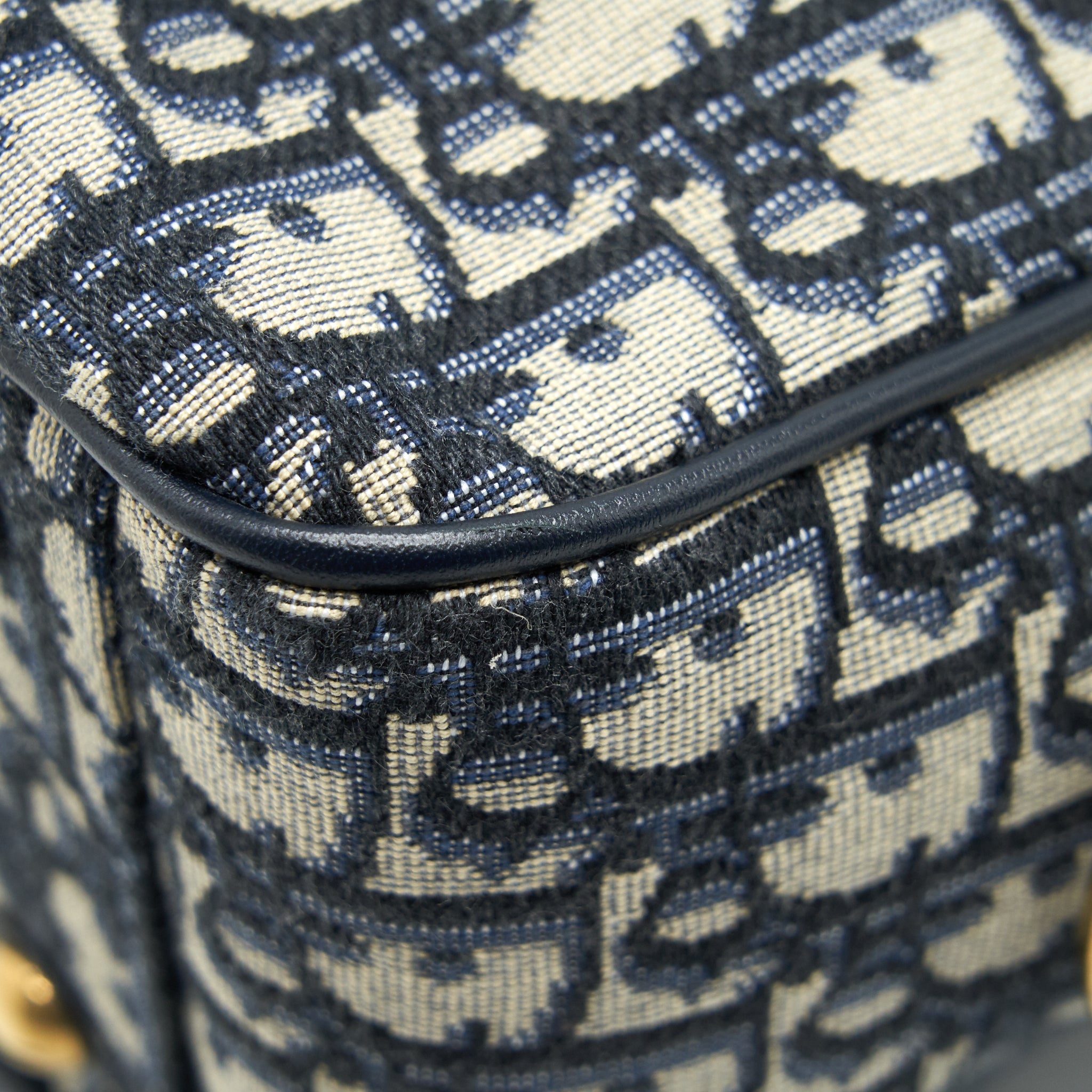 DIOR OBLIQUE COLLECTION BLUE MONOGRAM CANVAS TOTE BAG