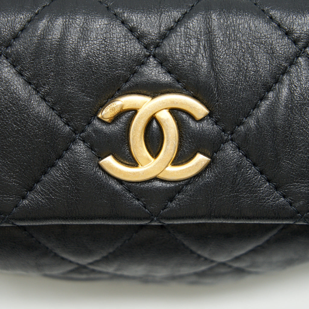 CHANEL SMALL CC WRAPPED STRAP BAG IN CRUMPLED LAMBSKIN SERIAL 31