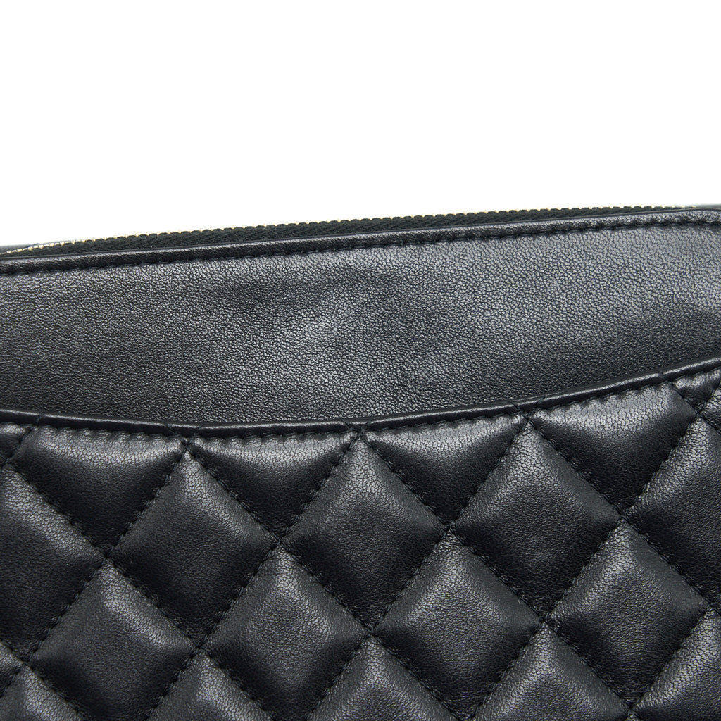 CHANEL LIMITED CHARM DOUBLE LAYER MINI CHAIN BAG LAMBSKIN BLACK GHW