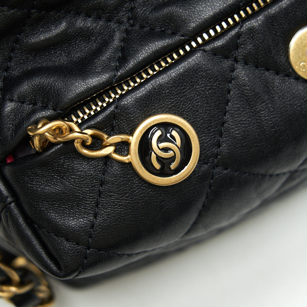 CHANEL SMALL CC WRAPPED STRAP BAG CRUMPLED LAMBSKIN