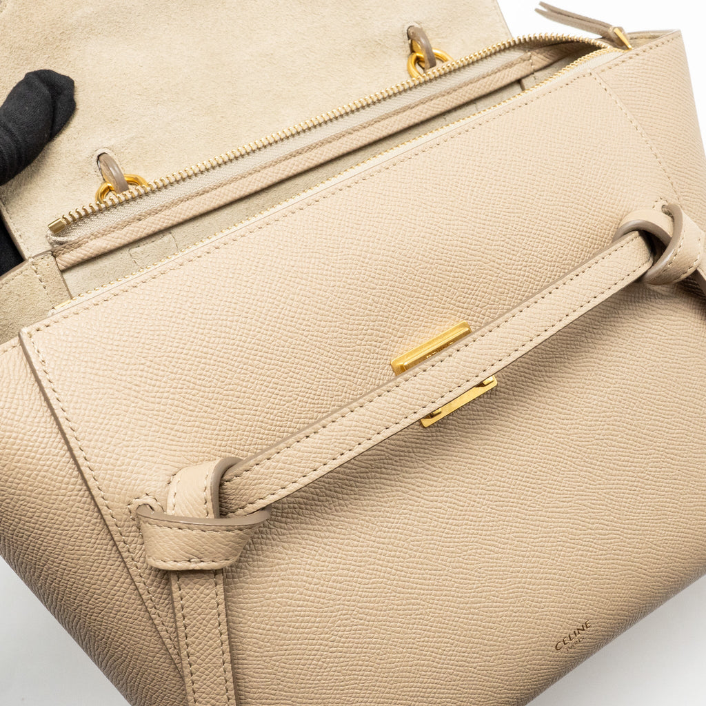 CELINE MICRO BELT BAG GRAINED CALFSKIN BEIGE GHW