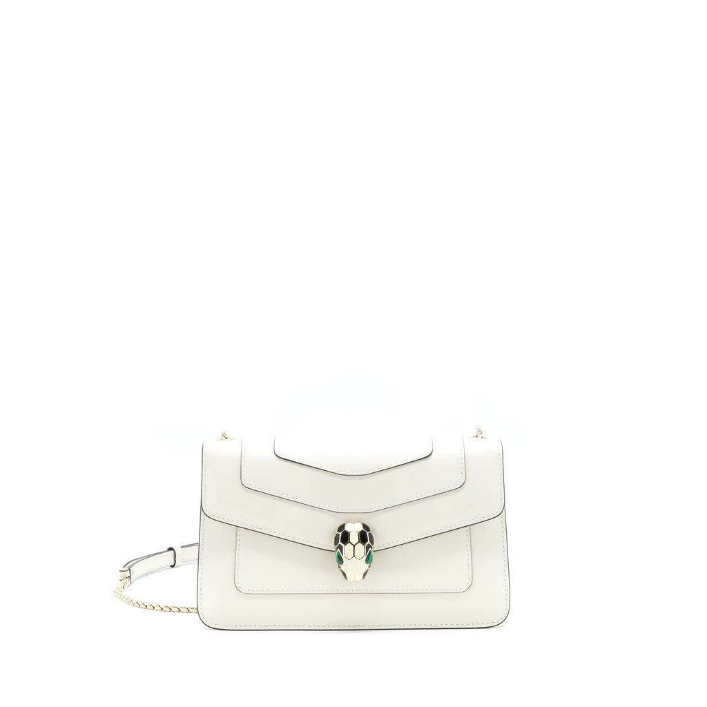 BVLGARI SERPENTI FOREVER CROSSBODY BAG WHITE LGHW