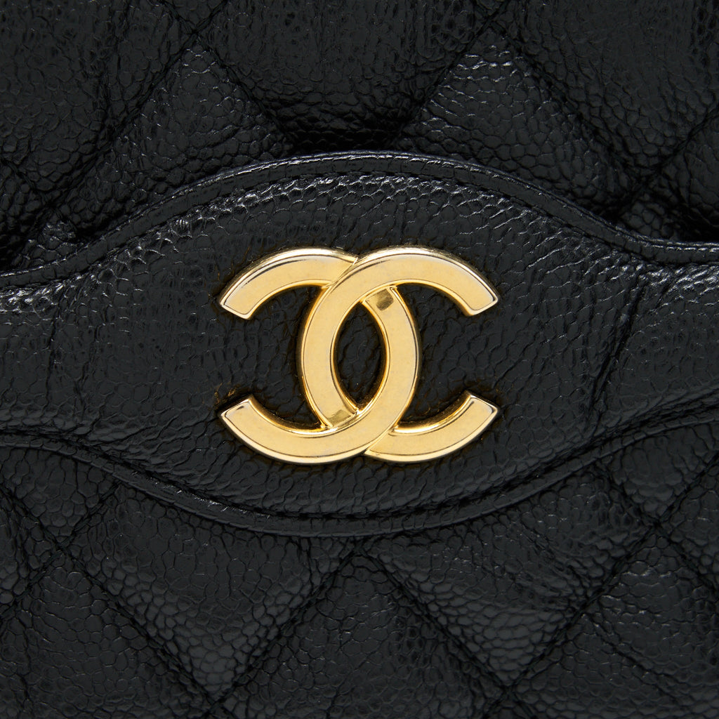 CHANEL SHOPPING TOTE BAG CAVIAR BLACK GHW