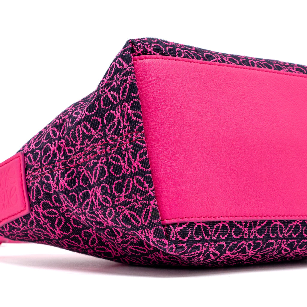 LOEWE SMALL CUBI BAG ANAGRAM JACQUARD/CALFSKIN PINK/ BLACK GHW