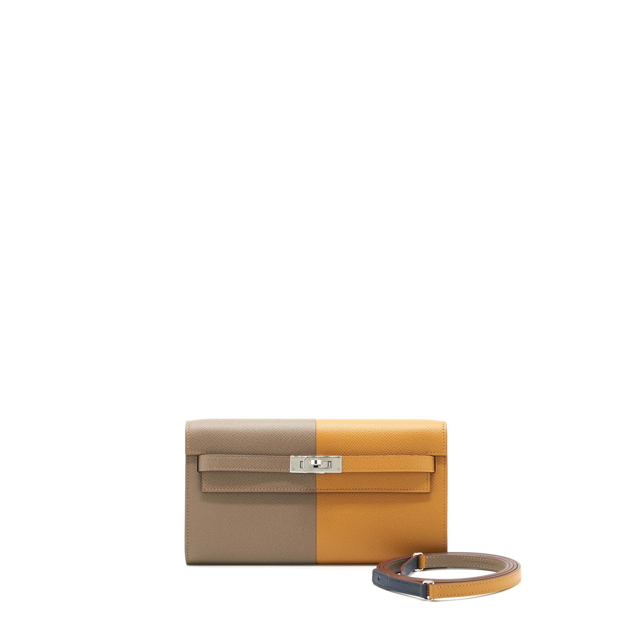 HERMES CLASSIC KELLY TO GO ETOUPE/ SESAME/ BLUE INDIGO SHW