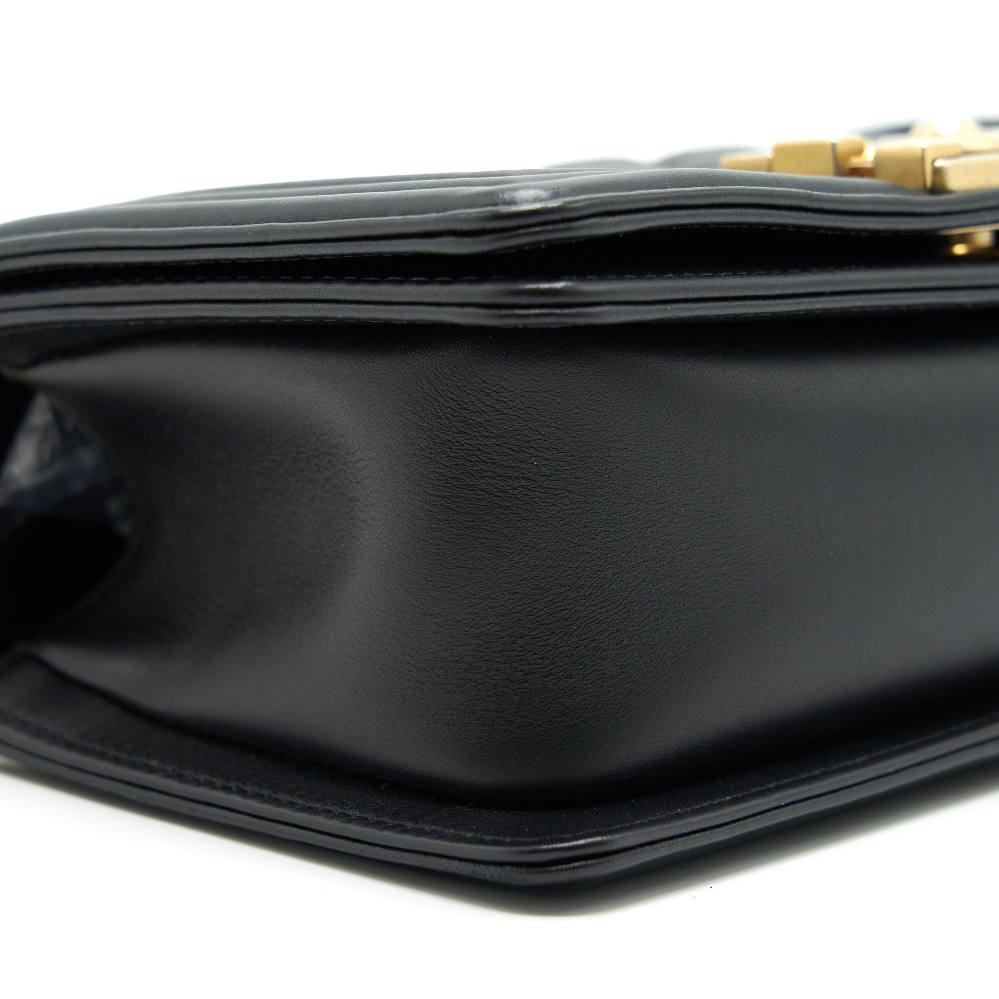 CHANEL SMALL BOY BAG CALFSKIN BLACK WITH GHW SERIAL27