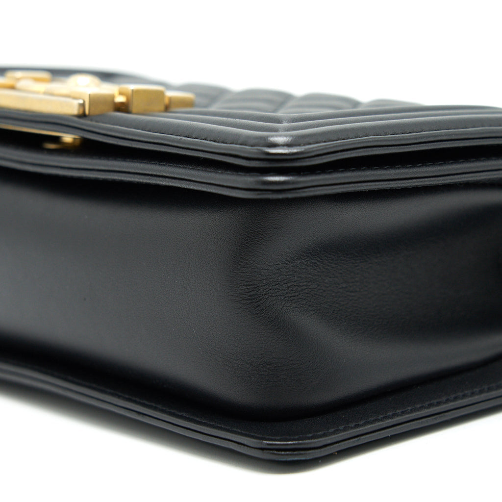 CHANEL SMALL BOY BAG CALFSKIN BLACK WITH GHW SERIAL27