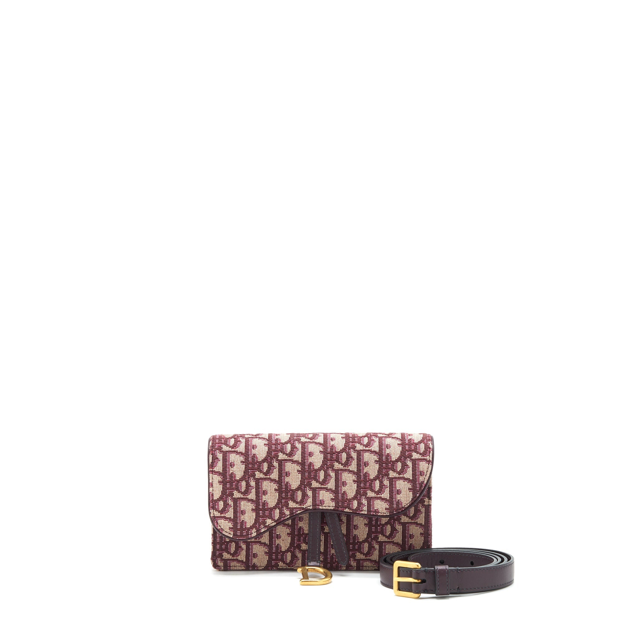 DIOR SADDLE BELT POUCH RED OBLIQUE GHW