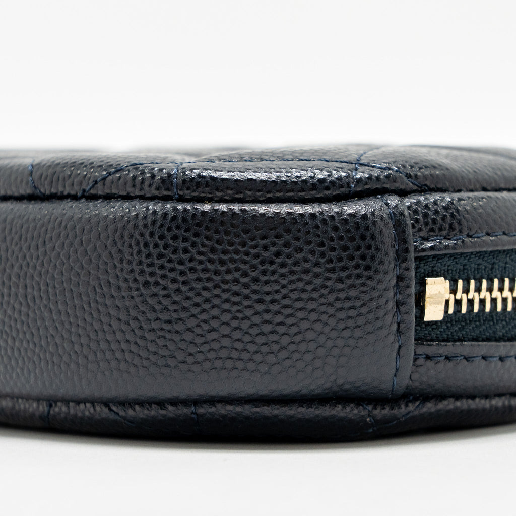 CHANEL MINI ZIPPER COIN PURSE CAVIAR NAVY LGHW