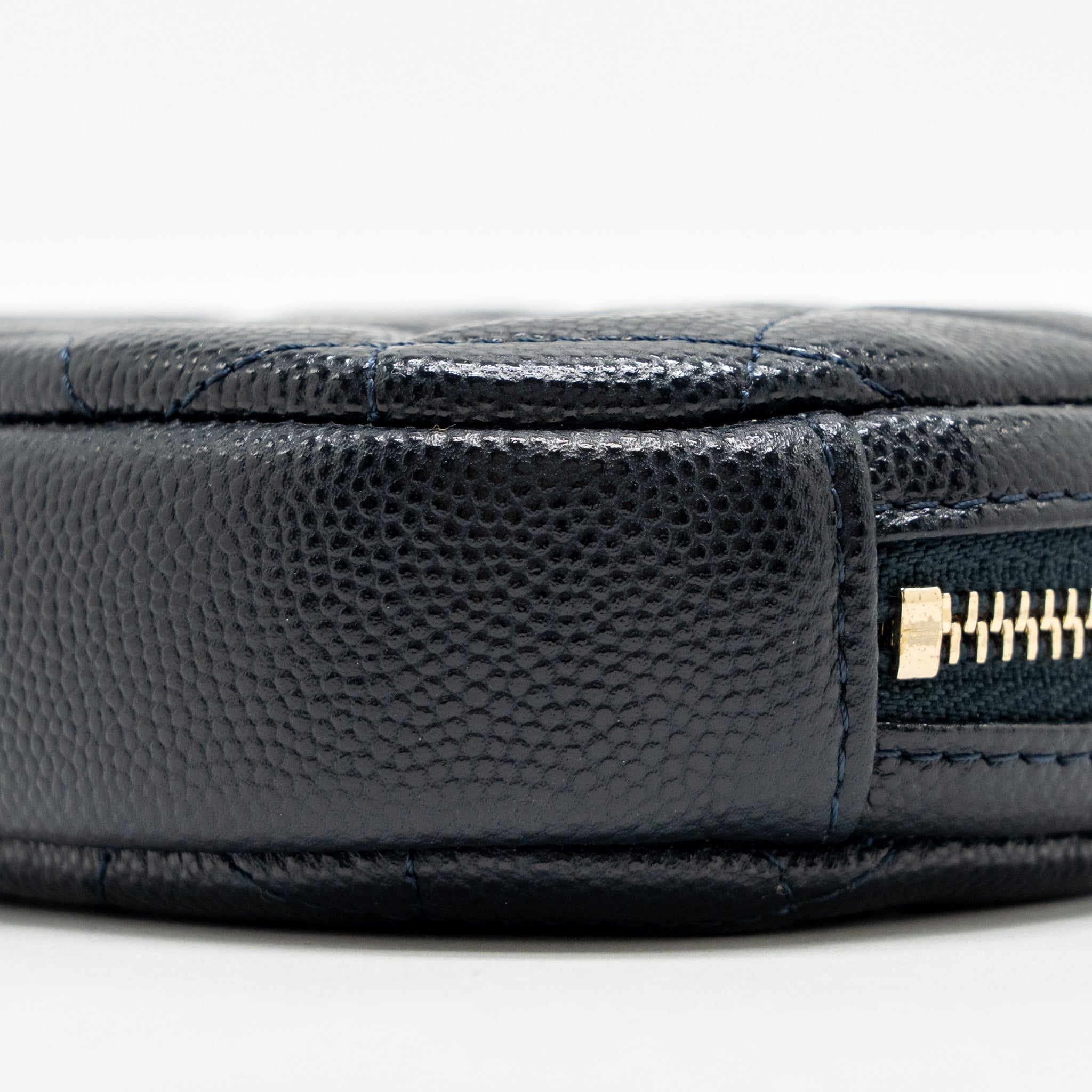 CHANEL MINI ZIPPER COIN PURSE CAVIAR NAVY LGHW