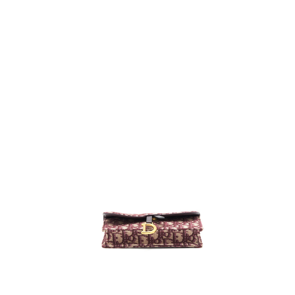 DIOR SADDLE BELT POUCH RED OBLIQUE GHW