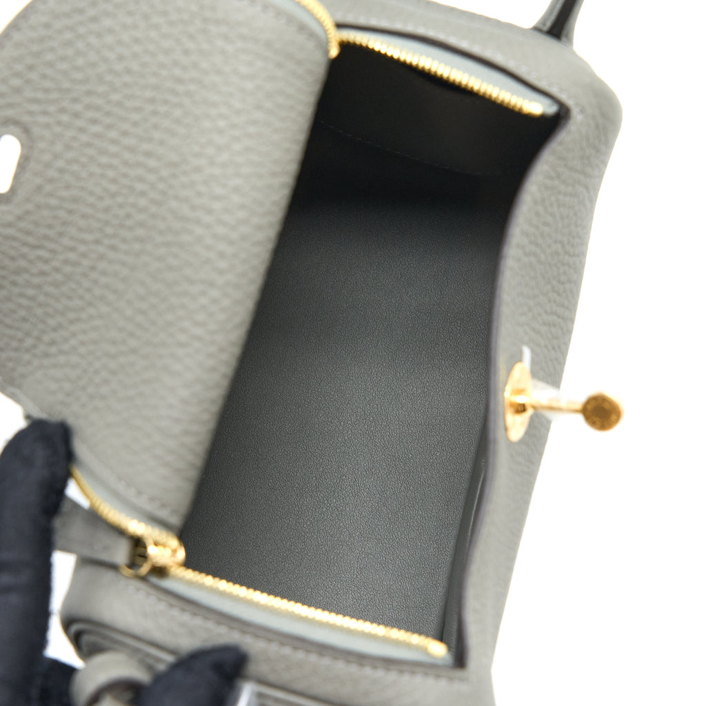 HERMES MINI LINDY CLEMENCE 0L GRIS MEYER GHW
