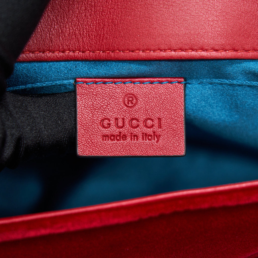 GUCCI VELVET GG MARMONT MATELASSE MINI BAG