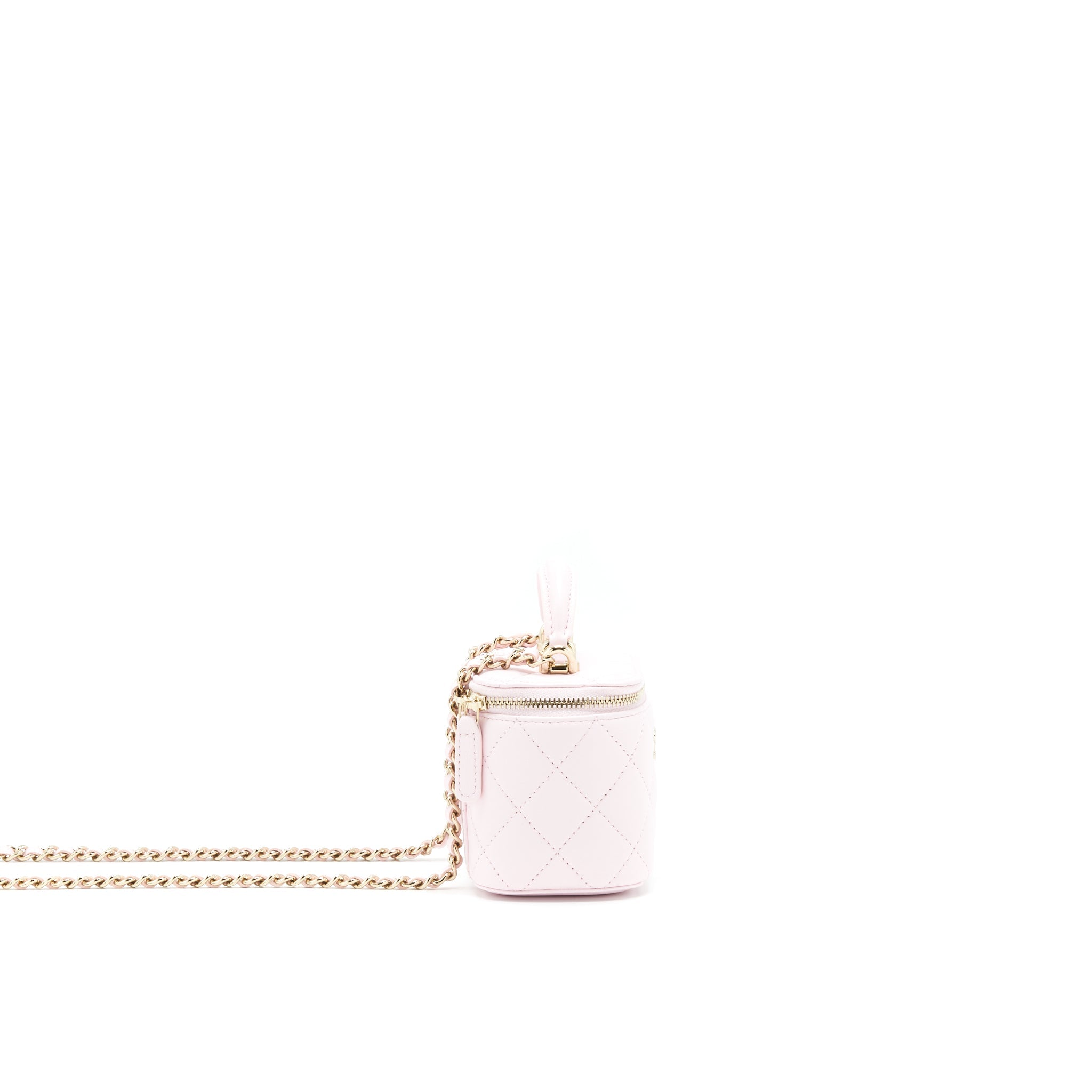 CHANEL 22P MINI VANITY CASE LAMBSKIN PINK GHW