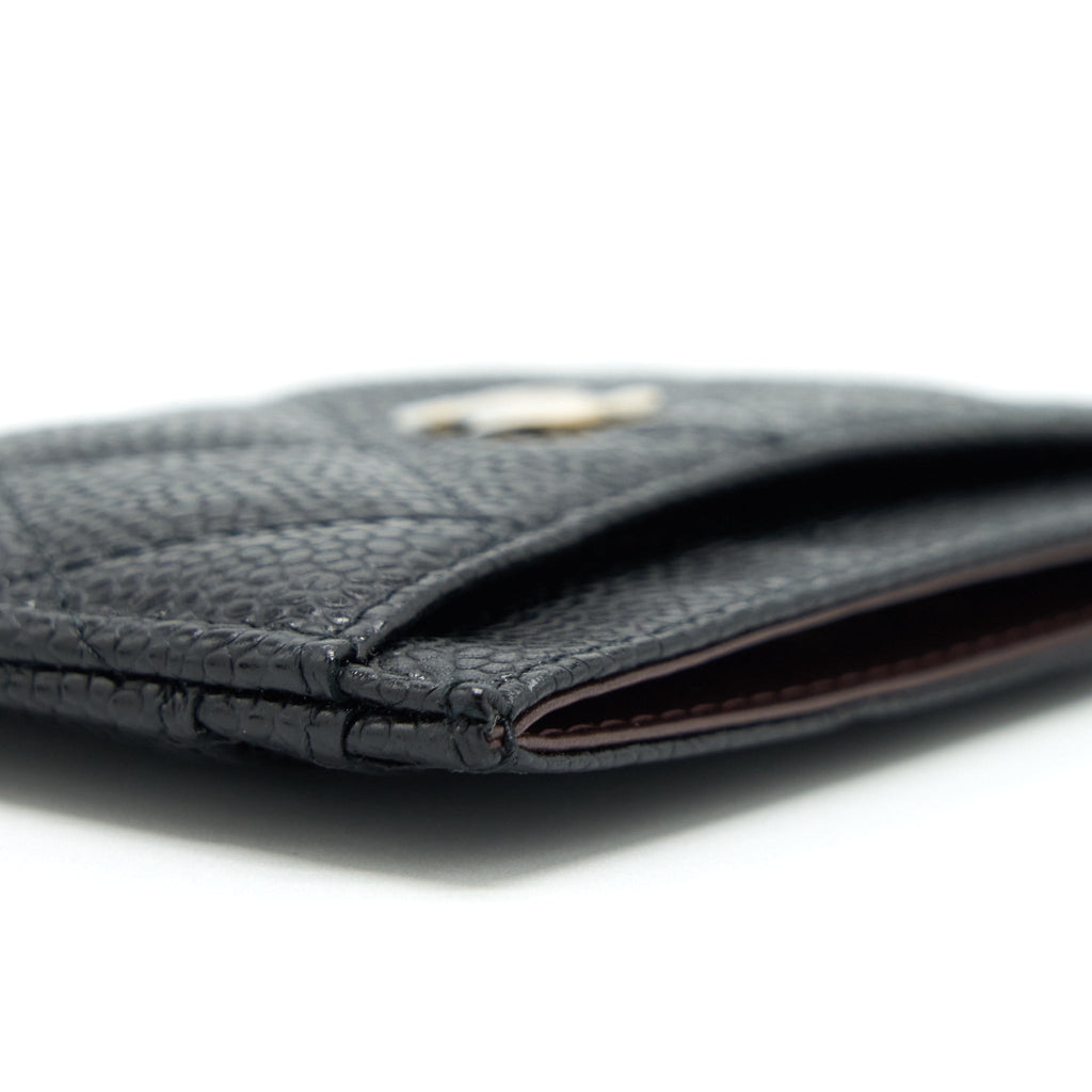 CHANEL CLASSIC CARD HOLDER CAVIAR BLACK GHW