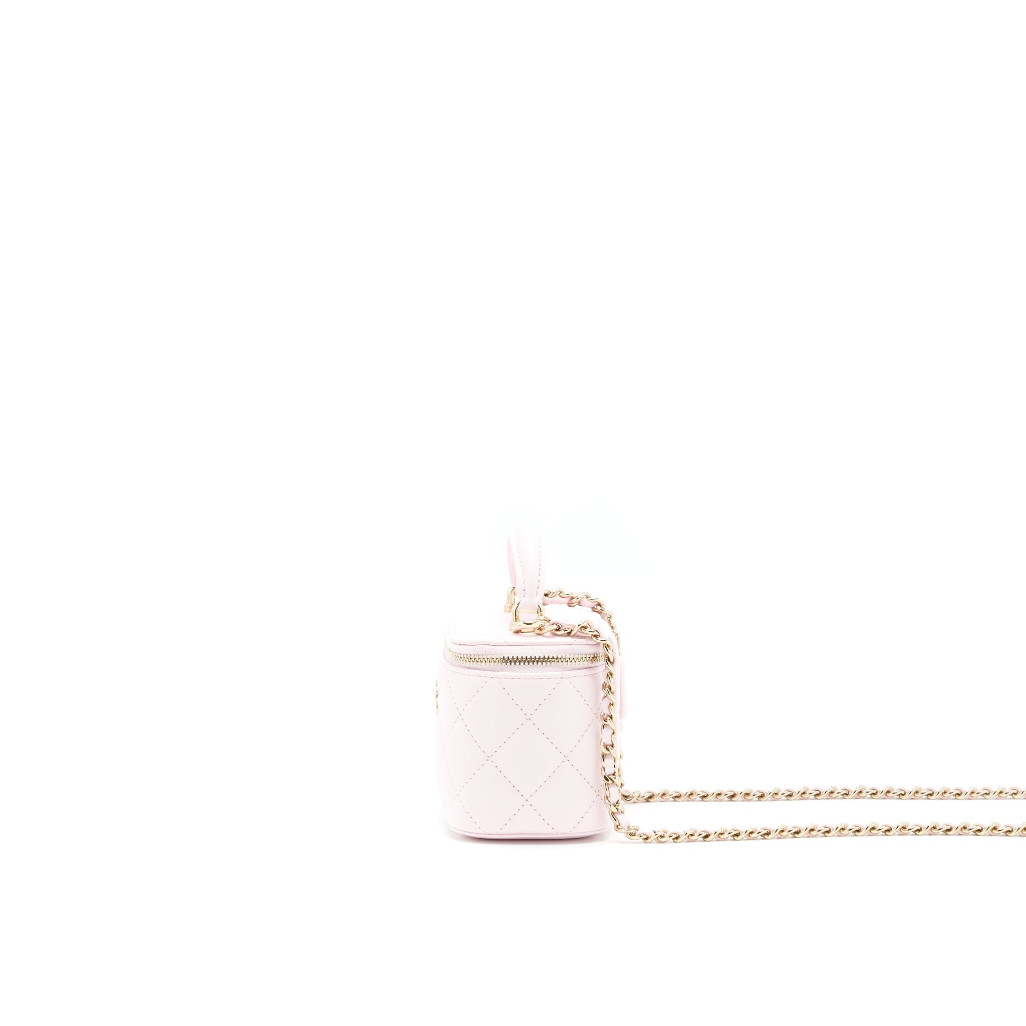 CHANEL 22P MINI VANITY CASE LAMBSKIN PINK GHW
