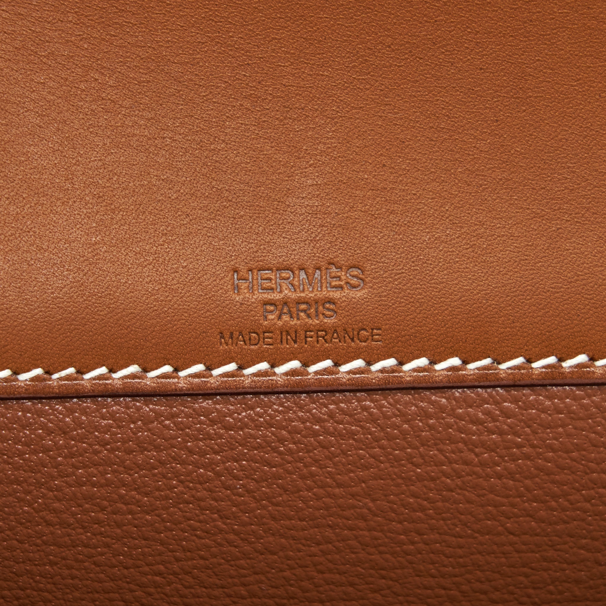 HERMES POCHETTE KELLY DEPECHES 25 CANVAS/BARENIA LEATHER ECRU BEIGE/ FAUVE GHW