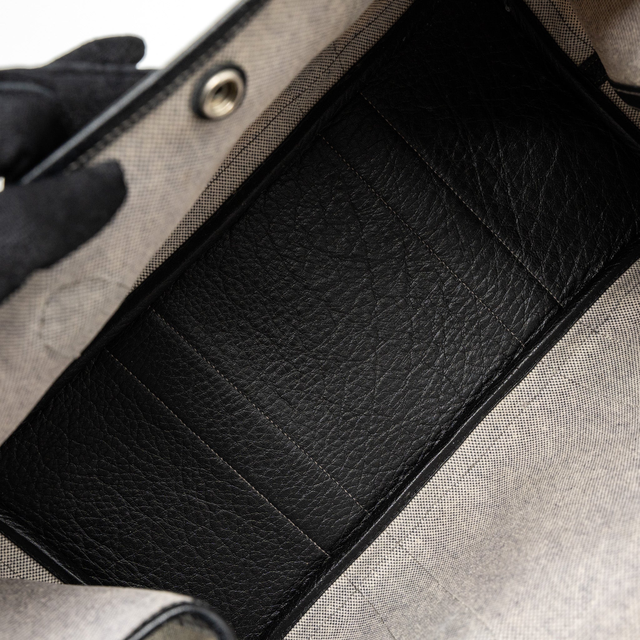 HERMES GARDEN PARTY 36 CANVAS/LEATHER BLACK/WHITE SHW