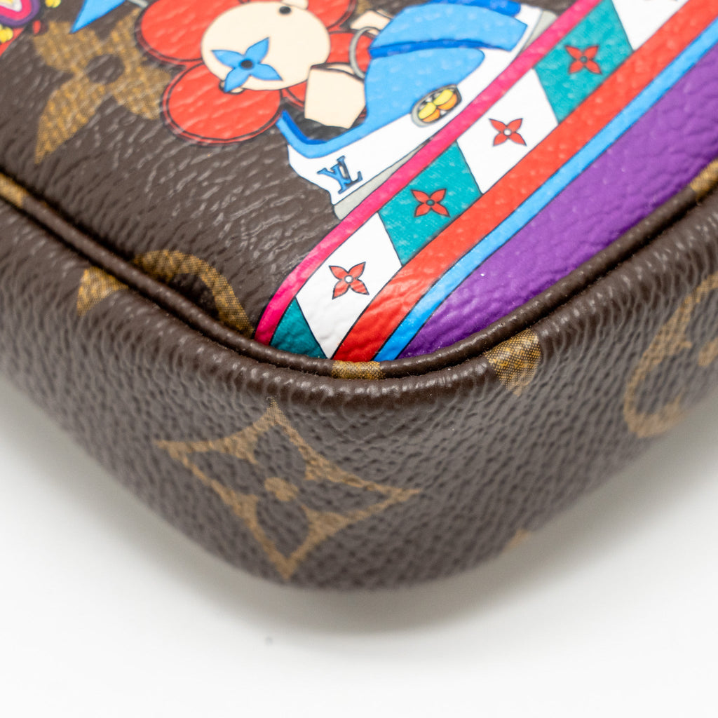 LOUIS VUITTON 2020 MINI POCHETTE 2020 CHRISTMAS ANIMATION BUMPER CARS MONOGRAM CANVAS GHW