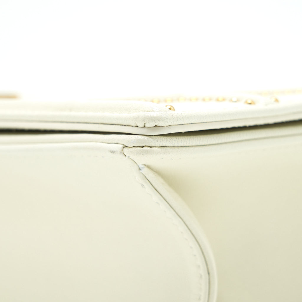 DIOR MEDIUM STUDDED DIORAMA WHITE GHW