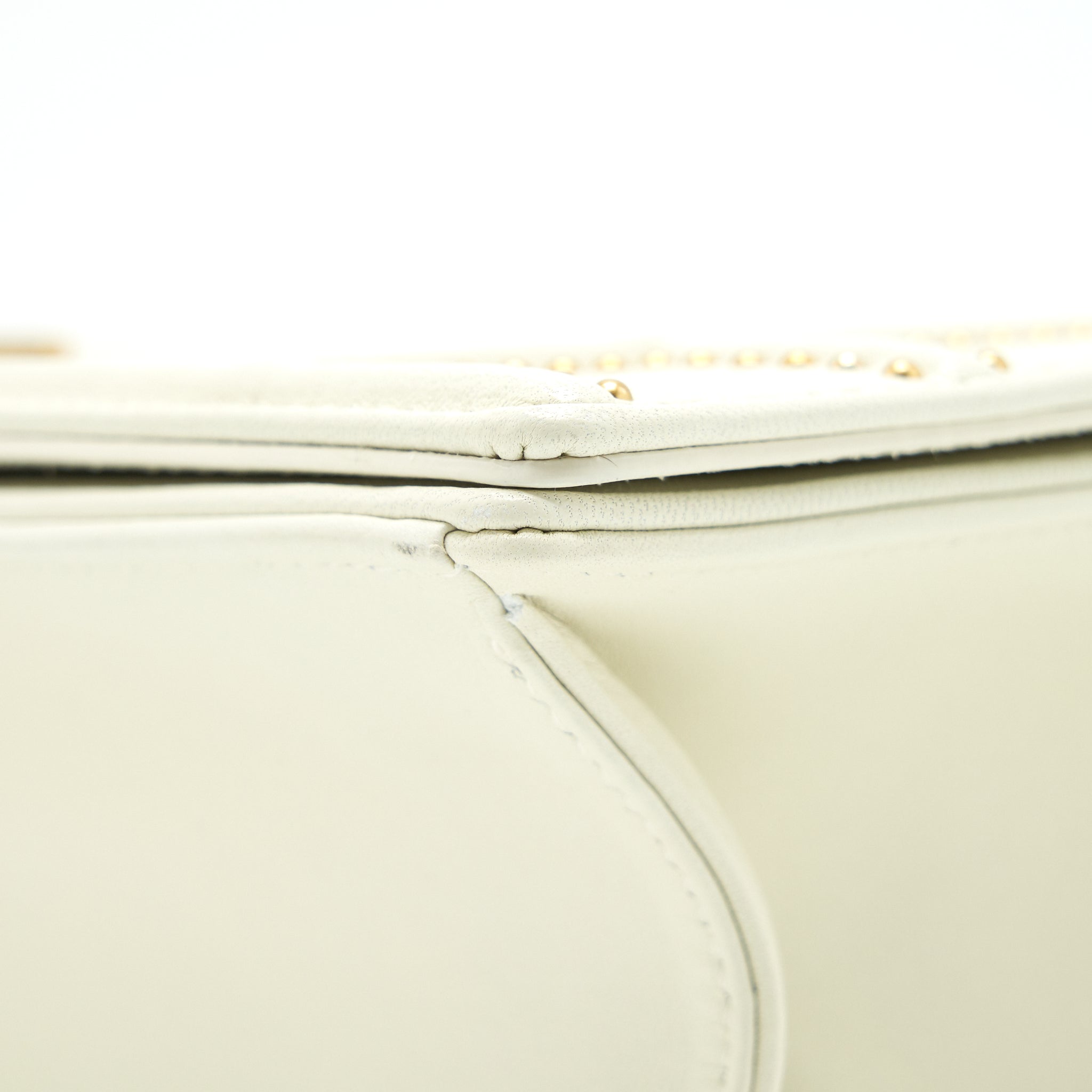 DIOR MEDIUM STUDDED DIORAMA WHITE GHW