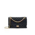 CHANEL 2.55 226 REISSUE FLAP BAG AGED CALFSKIN IN BLACK GHW