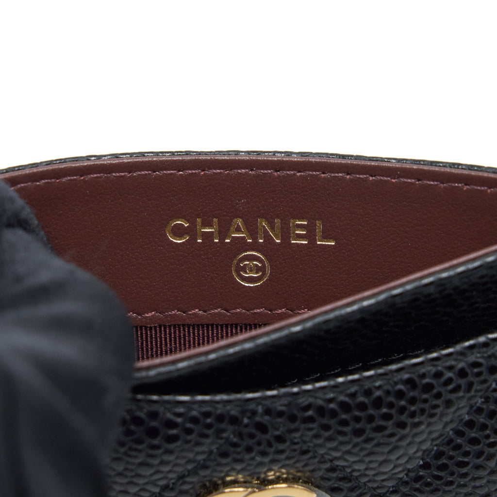 CHANEL CLASSIC CARD HOLDER CAVIAR BLACK GHW