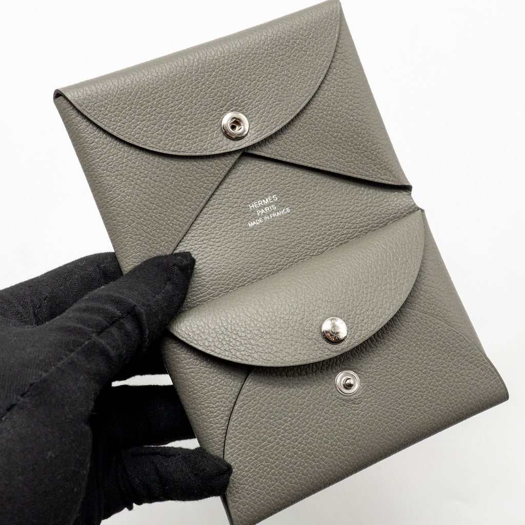 HERMES CALVI DUO CARD HOLDER EVERCOLOR GRIS MEYER SHW