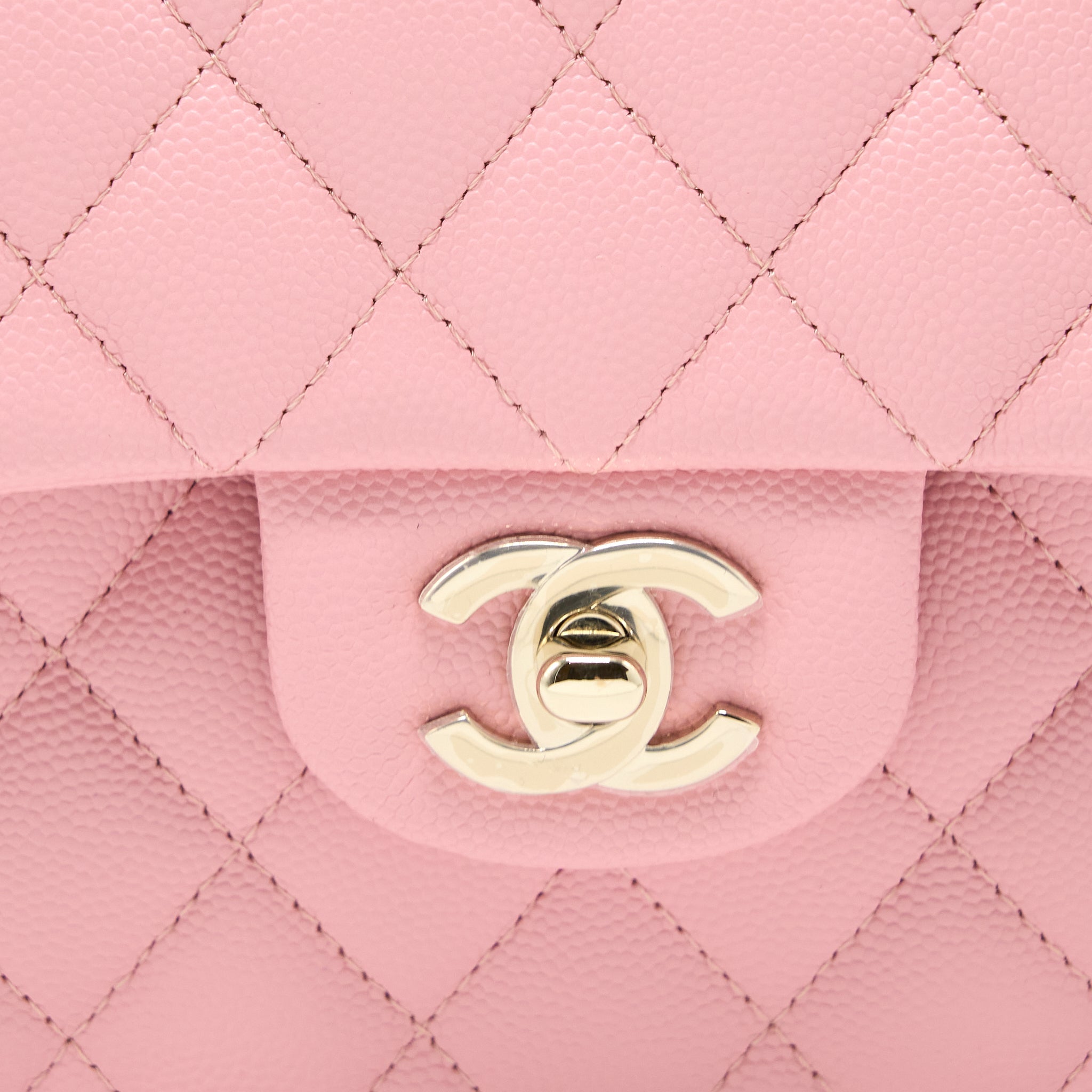 CHANEL 22C SMALL CLASSIC DOUBLE FLAP BAG CAVIAR PINK LGHW (MICROCHIP)