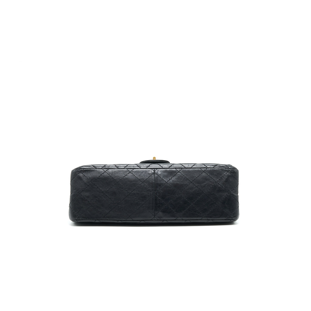 CHANEL 2.55 226 REISSUE FLAP BAG AGED CALFSKIN IN BLACK GHW