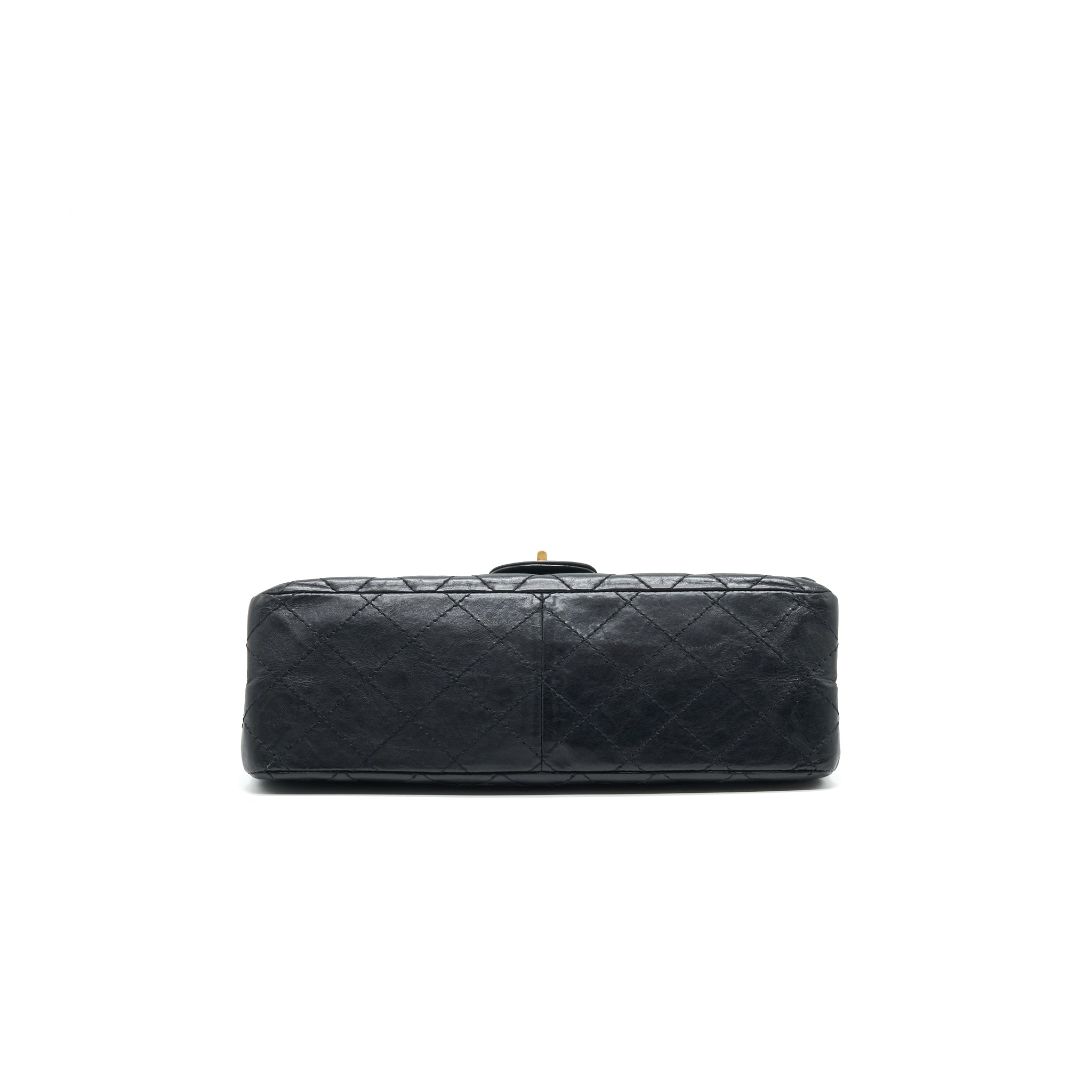 CHANEL 2.55 226 REISSUE FLAP BAG AGED CALFSKIN IN BLACK GHW
