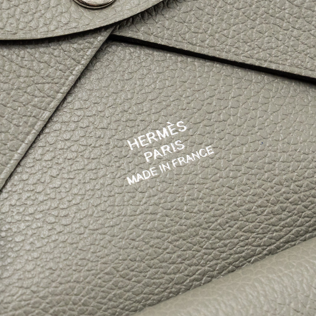 HERMES CALVI DUO CARD HOLDER EVERCOLOR GRIS MEYER SHW