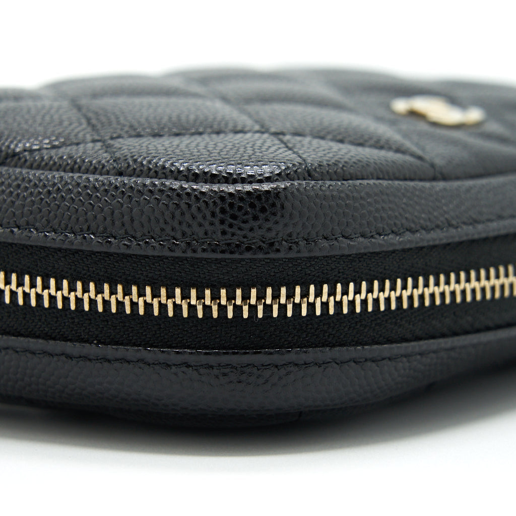 CHANEL SMALL ZIPPER VANITY POUCH CAVIAR BLACK LGHW