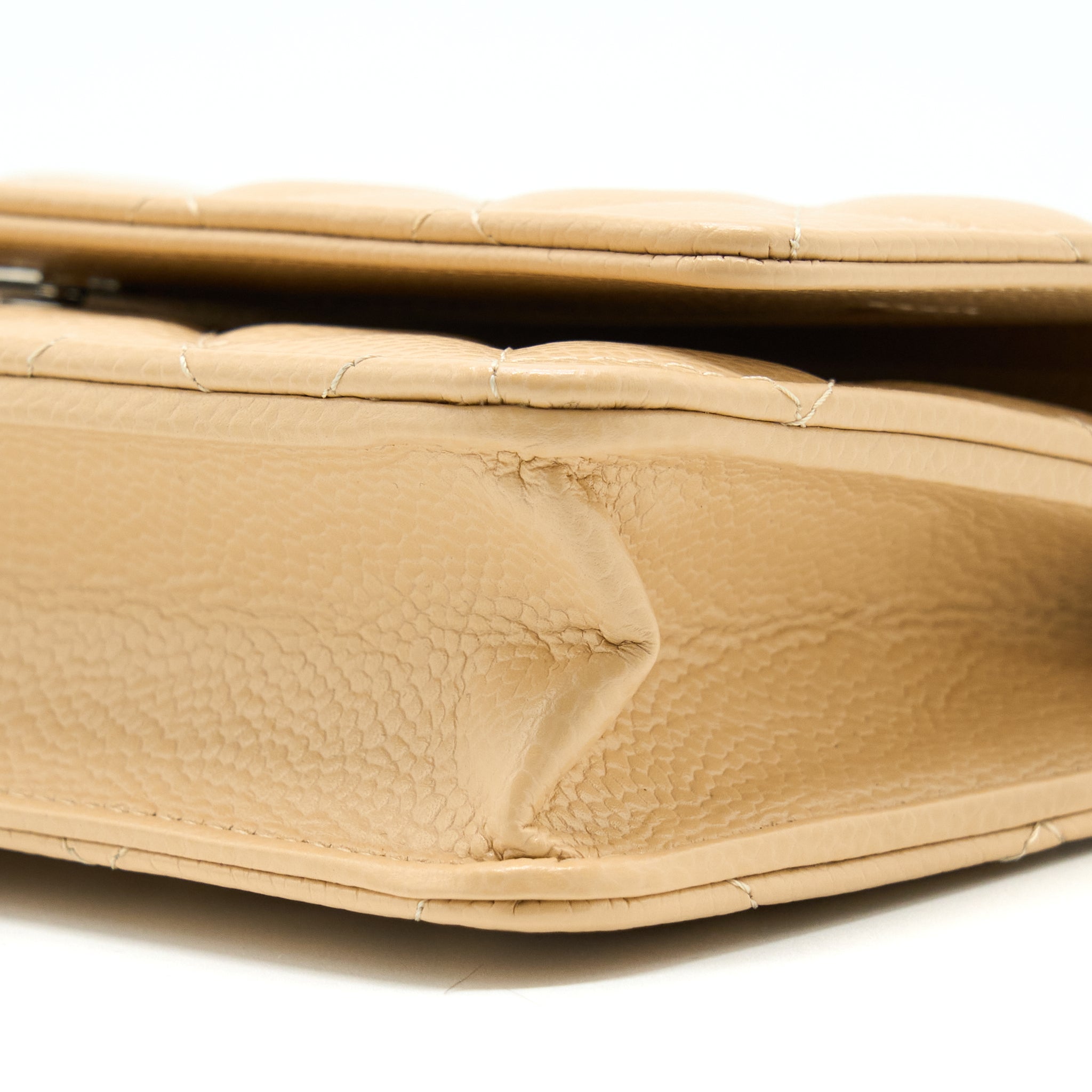CHANEL CLASSIC WALLET ON CHAIN CAVIAR BEIGE SHW (MICROCHIP)