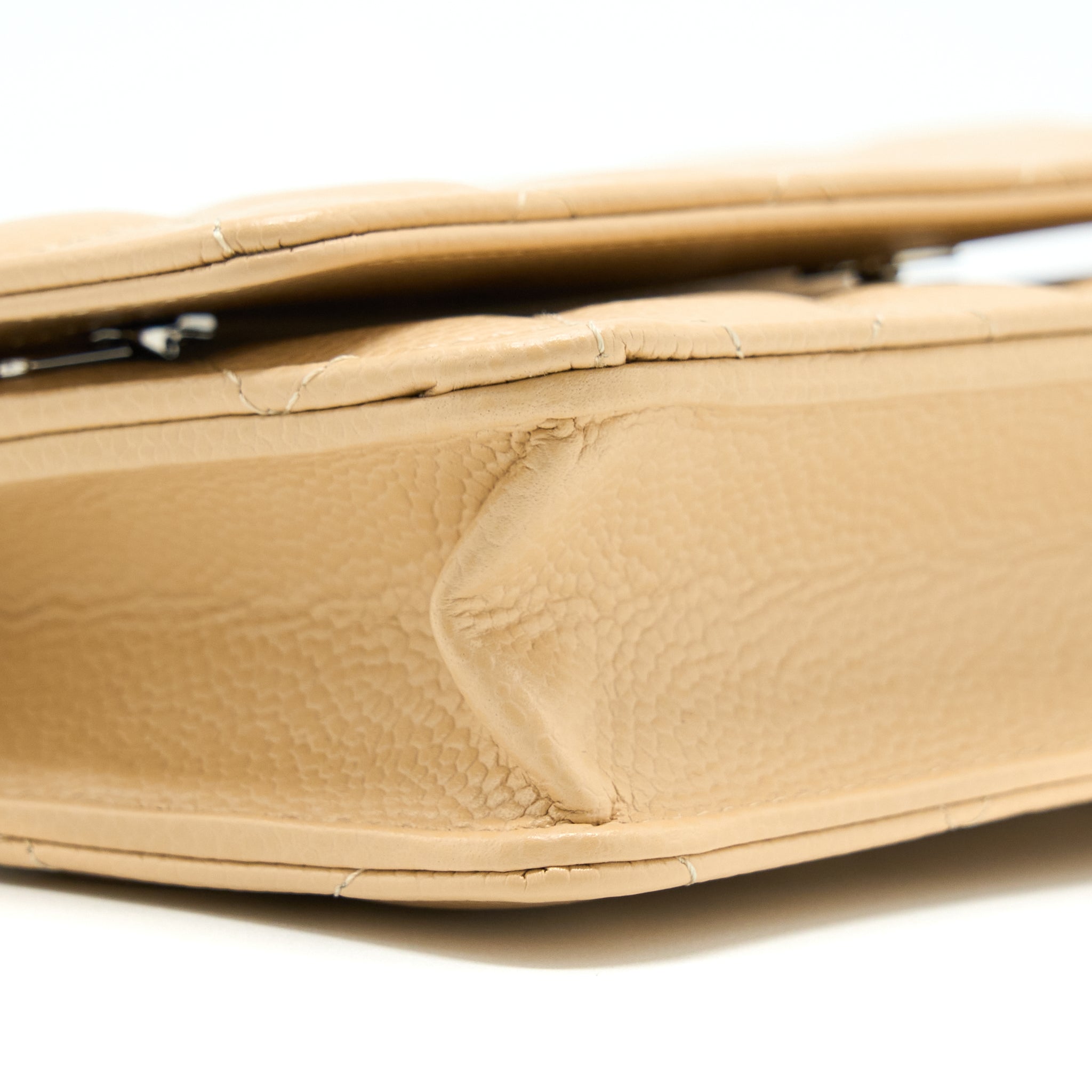 CHANEL CLASSIC WALLET ON CHAIN CAVIAR BEIGE SHW (MICROCHIP)