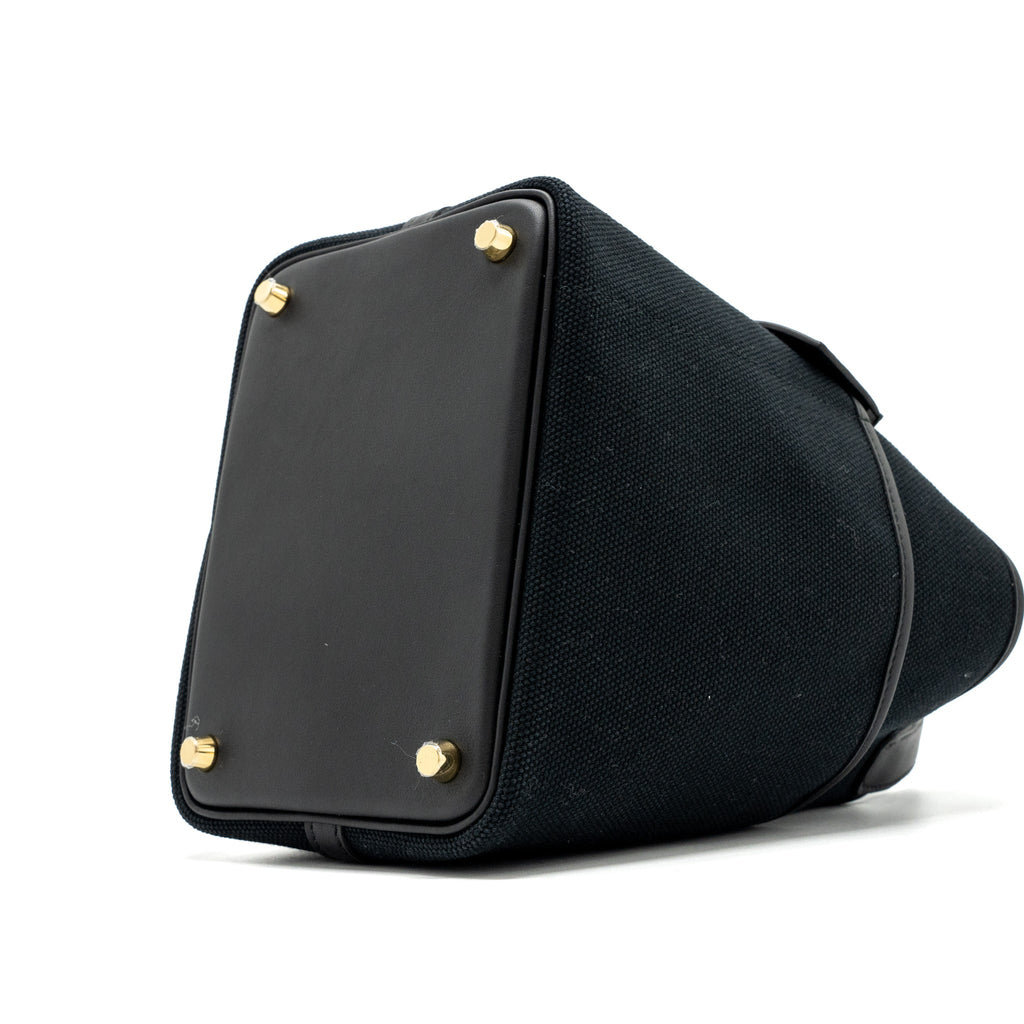 HERMES PICOTIN CARGO 18 LOCK BAG SWIFT / TOILE CANVAS BLACK GHW