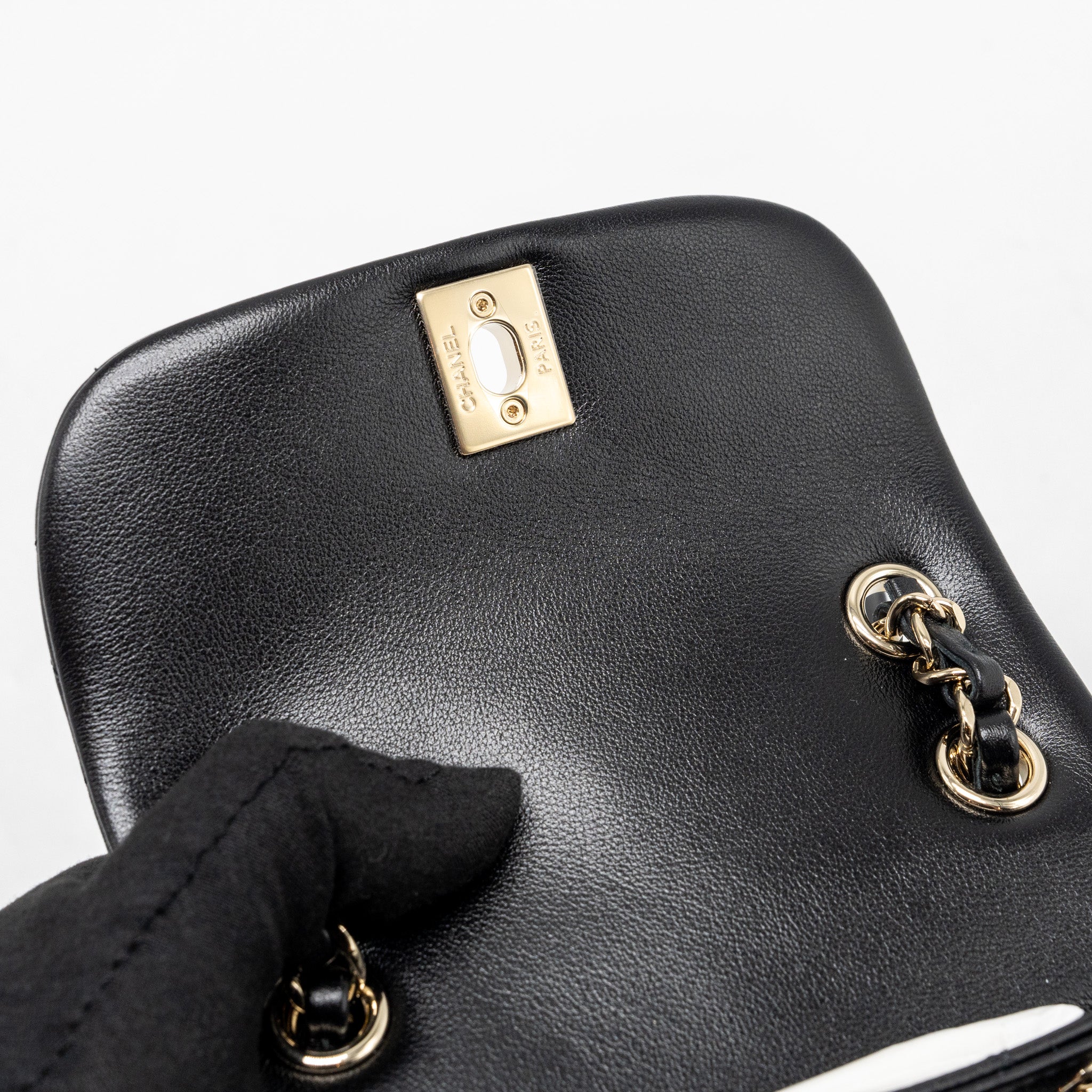 CHANEL 24P MINI DUMA BACKPACK CALFSKIN BLACK LGHW (MICROCHIP)