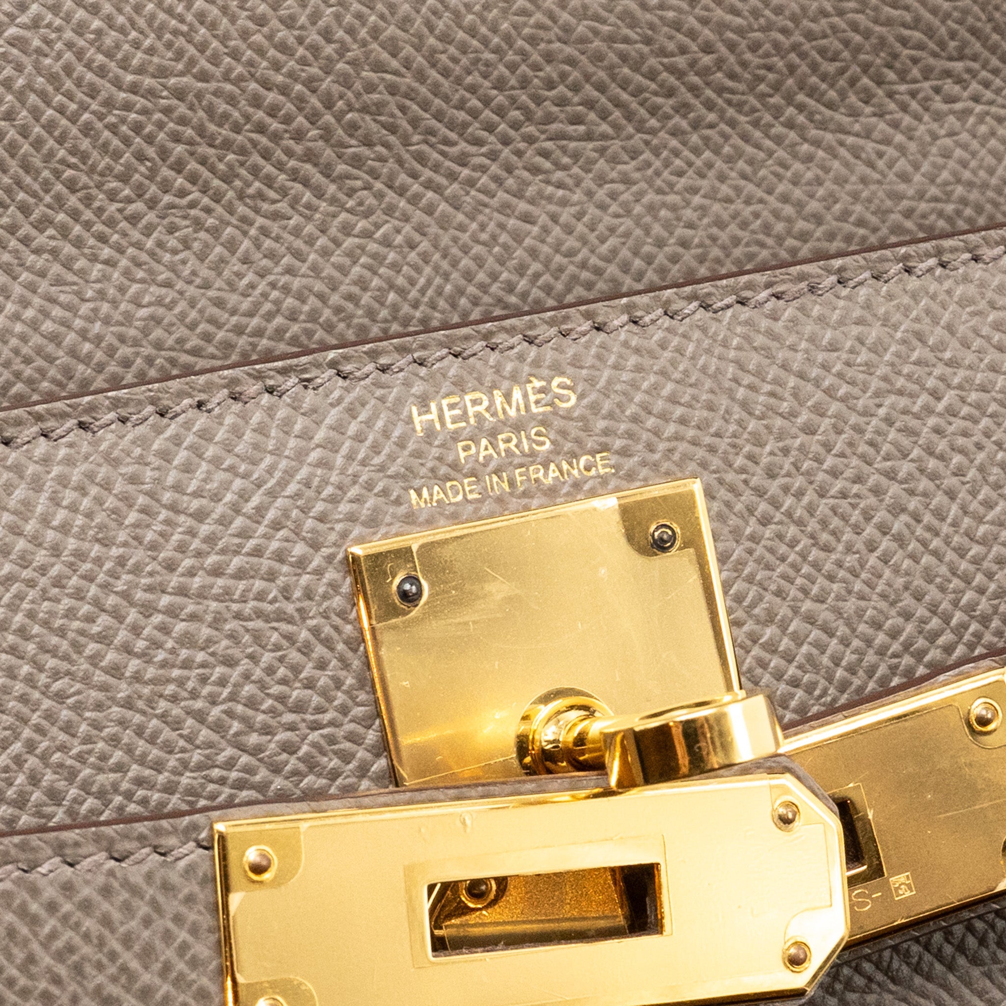 HERMES KELLY 28 EPSOM GRIS ETAIN GHW