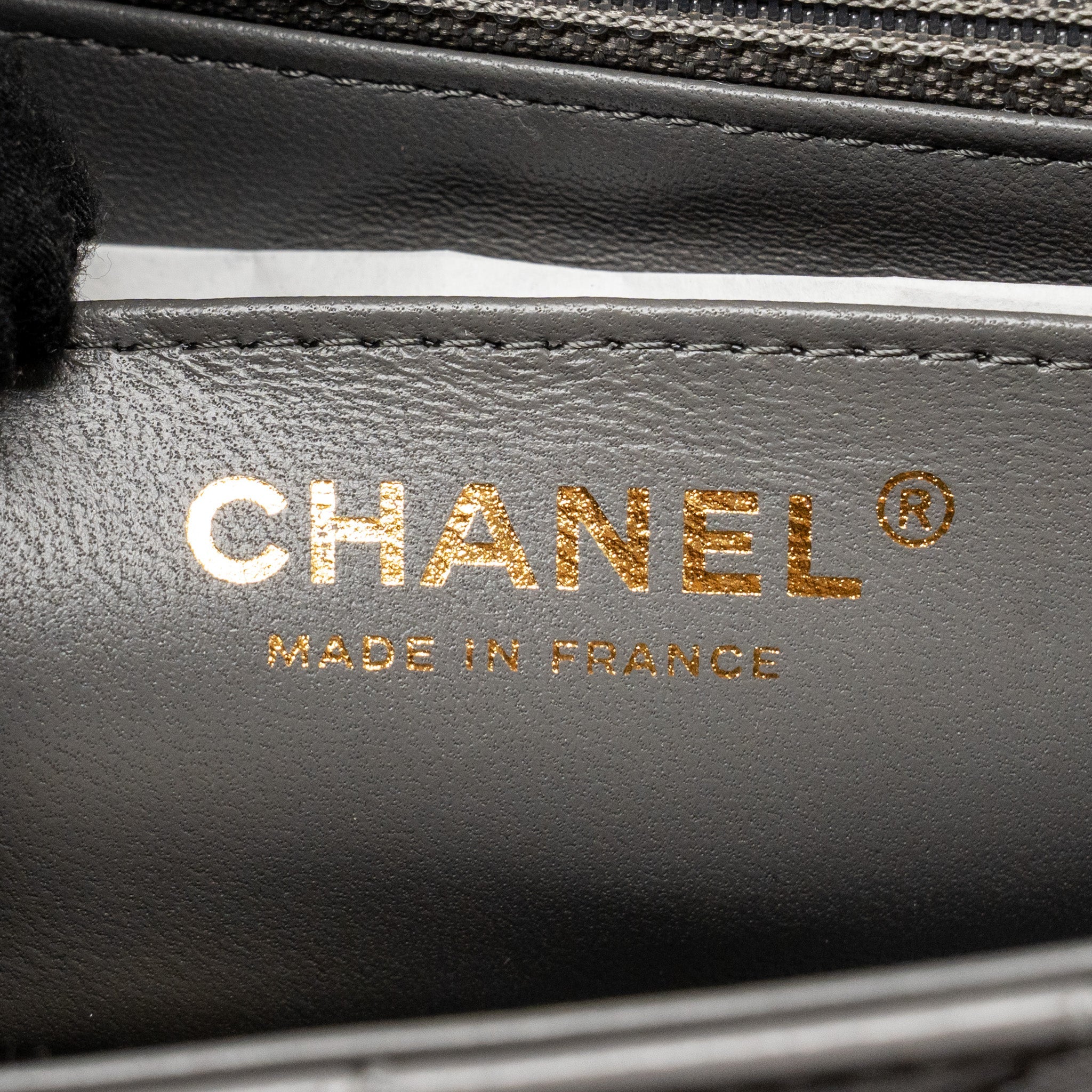 CHANEL MINI RECTANGULAR FLAP BAG LAMBSKIN GREY LGHW (MICROCHIP)