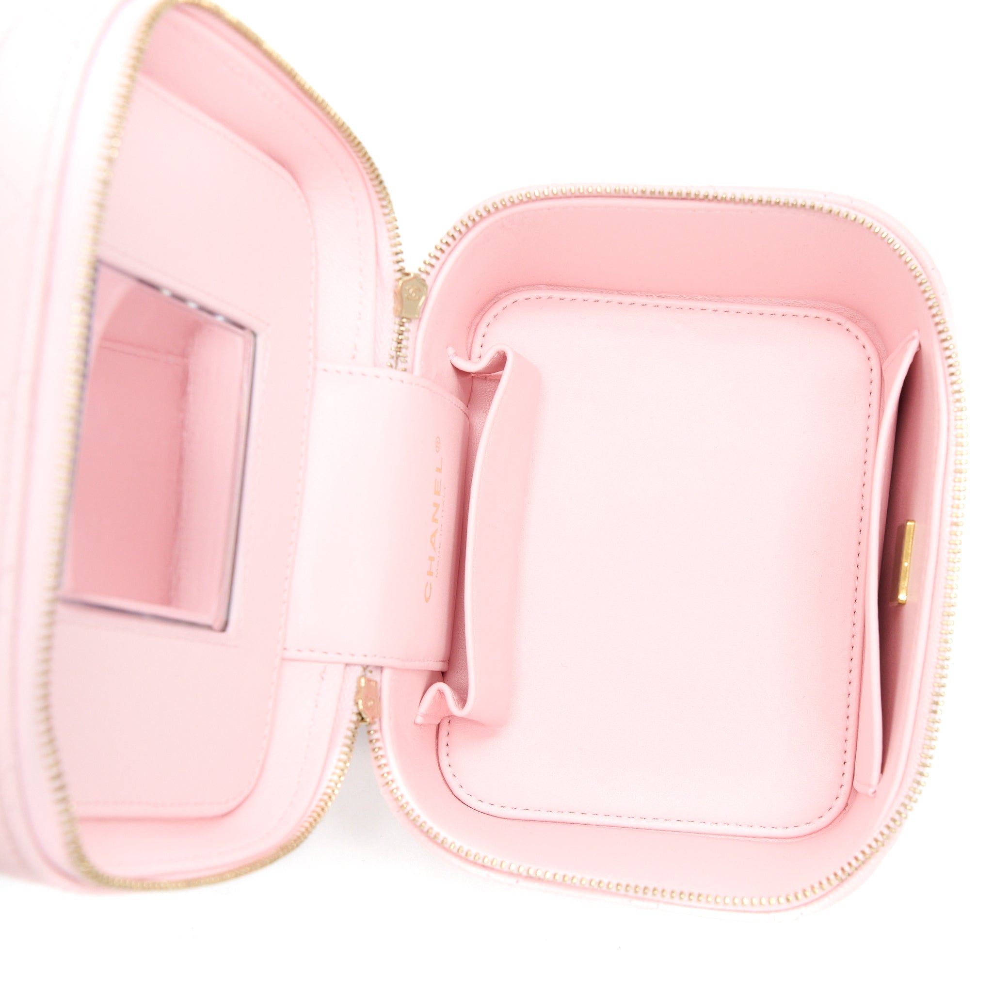 CHANEL 22S TOP HANDLE VANITY BAG CAVIAR LIGHT PINK LGHW (MICROCHIP)