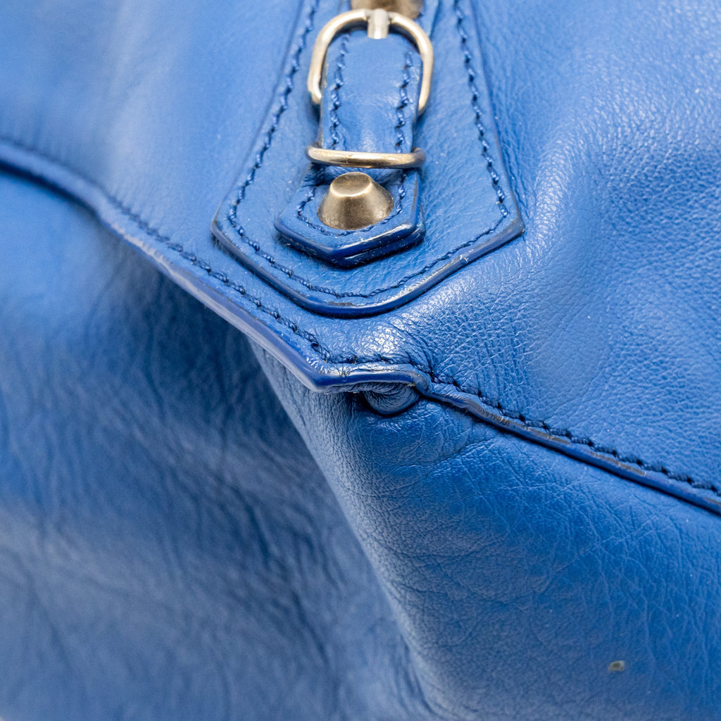 BALENCIAGA PAPIER A4 TOTE BAG LEATHER BLUE SHW