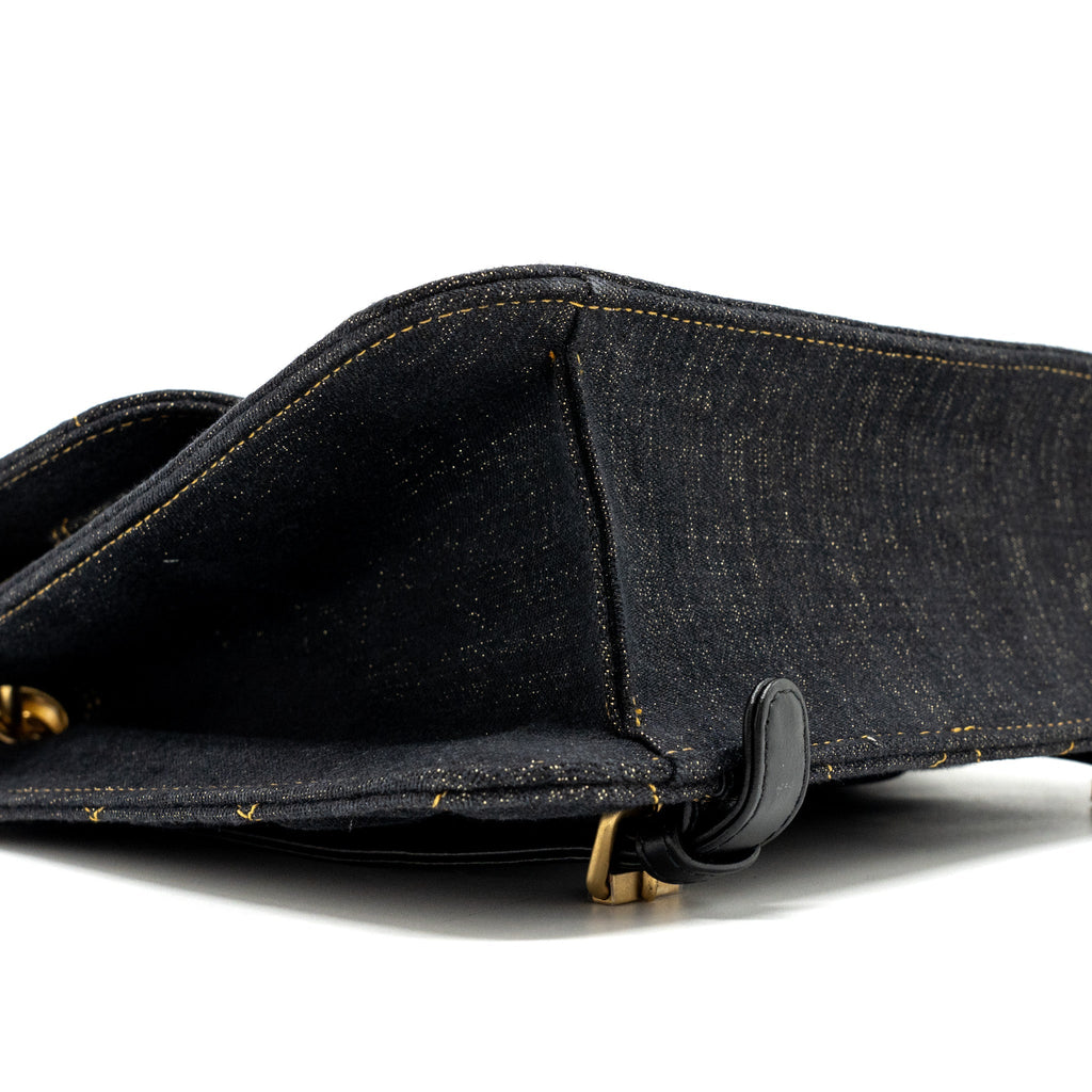 CHANEL 23S FLAP BACKPACK DENIM DARK BLUE BRUSHED GHW (MICROCHIP)