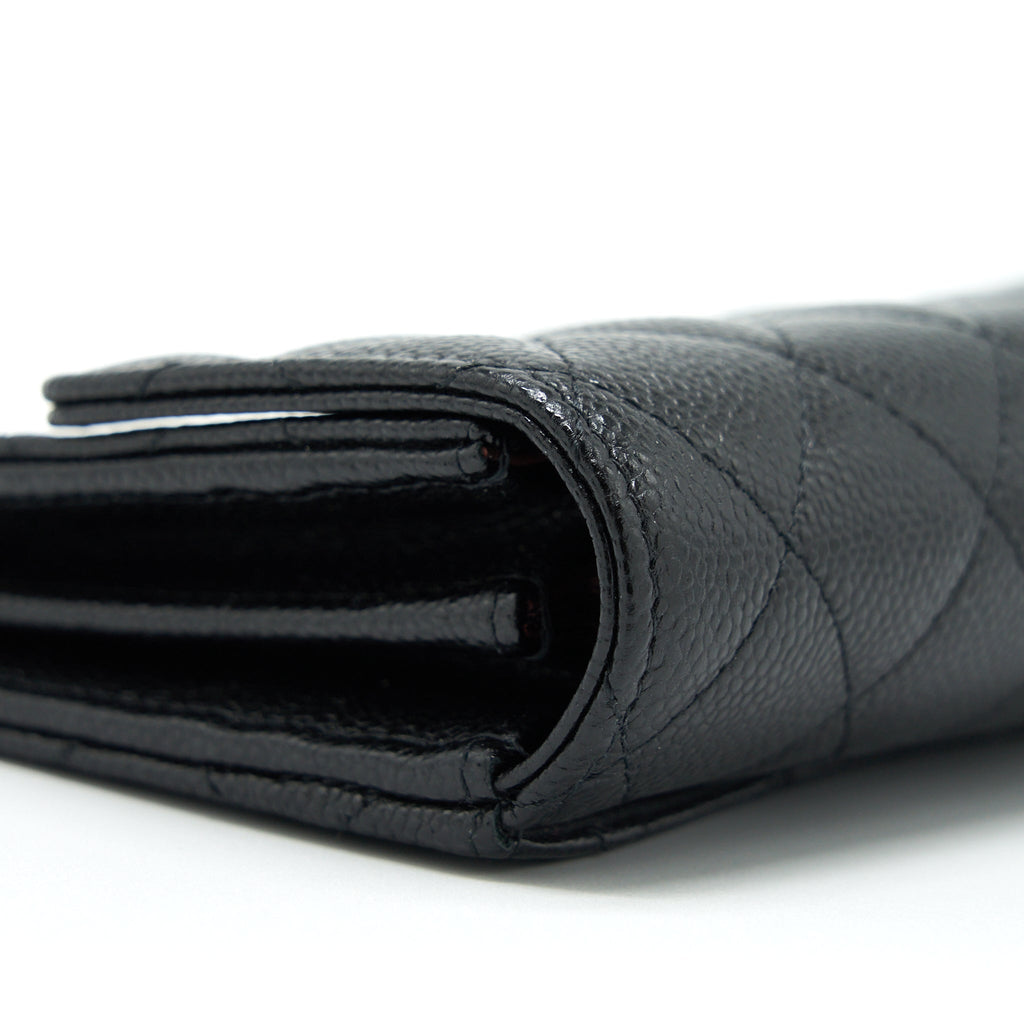 CHANEL FLAP WALLET CAVIAR BLACK SHW