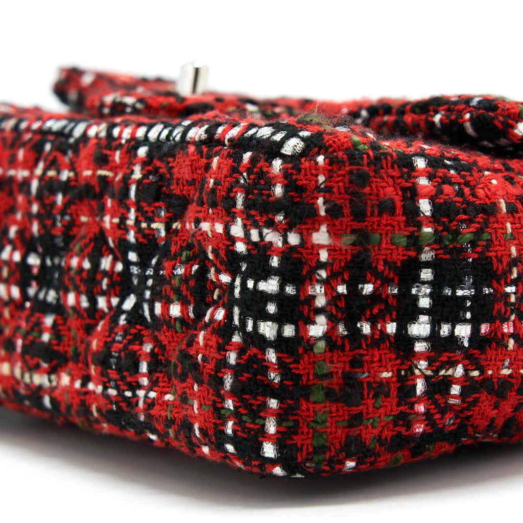 CHANEL MINI RECTANGULAR FLAP BAG TWEED RED/ BLACK SHW